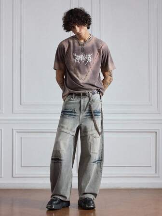 Street Life Men's Casual Distressed Straight Leg Jeans