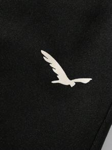 SHEIN Stylish Tween Boys Black Jacket And Pants Combo With Regular Sleeves And Classic Fit Tracksuit Sweatsuit Fall Winter