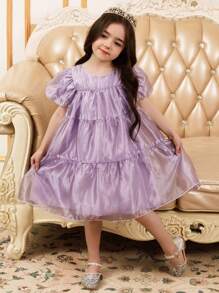 DAZY Falda de malla morada para niñas - Morado Violeta - Ver 4