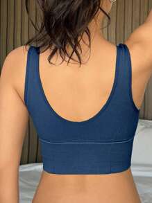 DAZY Bra Olahraga Tanpa Jahitan Elegan Warna Polos untuk Wanita, Pakaian Dalam Wanita - Royal Blue - View 2