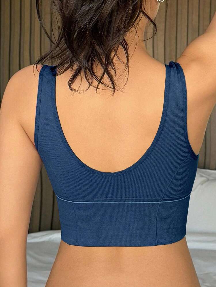 Elegant Seamless Solid Color Sports Bra For Women Lingerie For Women