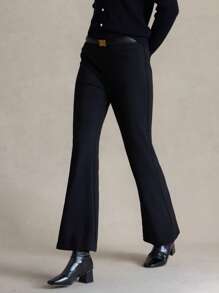 Briarwyn Women's Solid Color Bell Bottom Elegant Work Office Skinny Pants,Black Autumn Casual Smart Business Old Money Clothes,Y2k Streetwear Back To School - Black - View 7