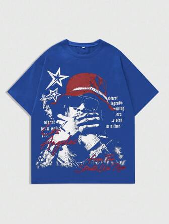 Street Life Herren Bedrucktes Kurzarm T-Shirt, geeignet für den täglichen Gebrauch, Frühling/Sommer