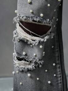 NEON BLANC Men's Street Style Loose Straight Leg Long Denim Jeans, Emo Style