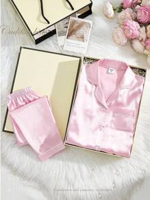 2 件套幼儿女童休闲纯色柔软面料短袖 T 恤和宽松裤子家居服套装，春夏季