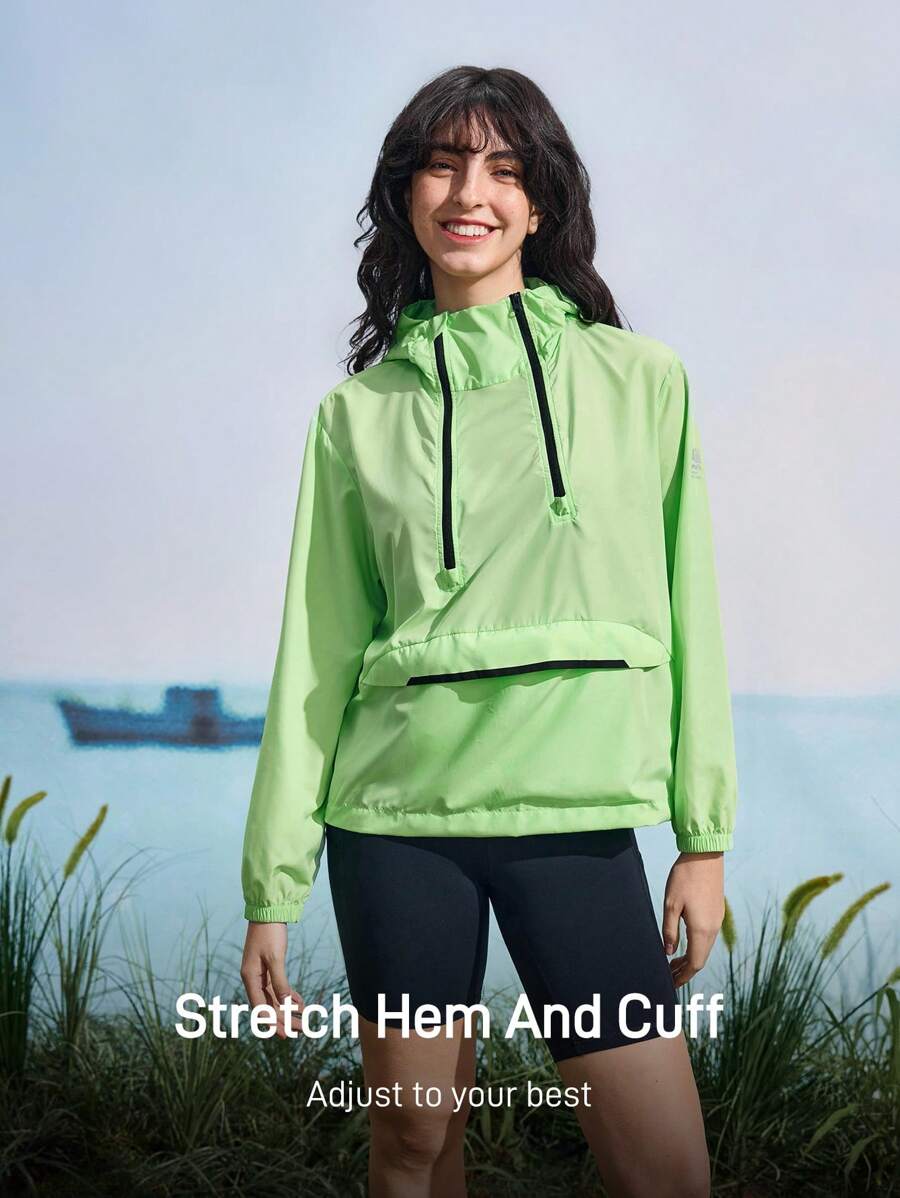 In My Nature Ladies' Casual Zip-Up Hooded Long Sleeve Thermal Thick Warm Jacket Fluorescent Green Jacket - Green - View 1