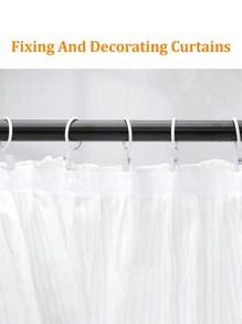 40 件黑色窗帘环带夹子、窗帘挂钩和环，用于悬挂窗帘、蝴蝶结，窗帘环内径约 1.3 英寸，适合直径达 1 英寸的窗帘杆，生日毕业礼物 - 白色 - 查看 8