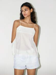 Lumivelle Simple Solid Color Casual Versatile Camisole, Summer - White - View 4