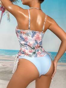 Swim Lushoire 女士印花面料细肩带比基尼两件套泳衣套装 - 彩色 - 查看 2