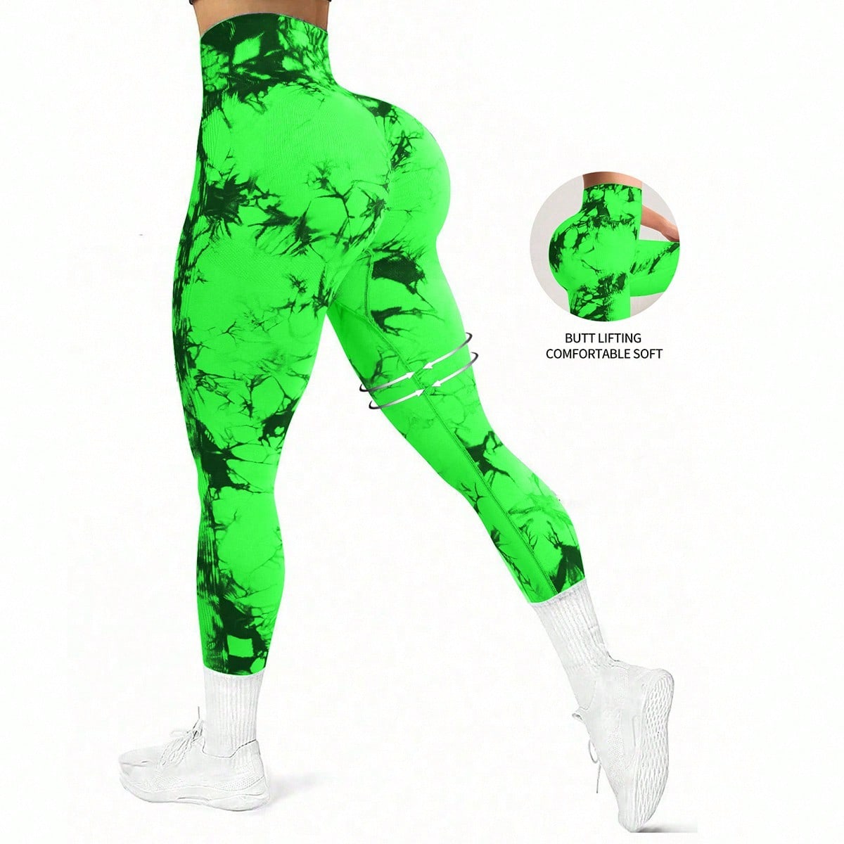 Leggings de cintura alta con efecto tie-dye para mujer, para entrenamiento diario y yoga
