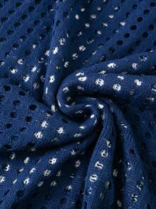 Manfinity EMRG 休闲时尚字母数字镂空图案男士毛衣背心