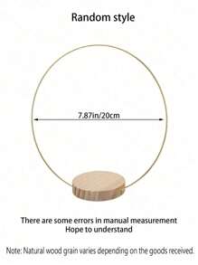 SHEIN 10 szt./2 szt. - Złote metalowe girlandy na środku stołu z drewnianym stojakiem - Eleganckie dekoracje w kształcie koła DIY na wesela, imprezy i urodziny - Ręcznie robione sztuczne róże i zieleń, nie wymaga zasilania, dekoracje urodzinowe | Dekoracyjne ozdoby na środku stołu | Ręcznie robiony projekt, dekoracje ślubne