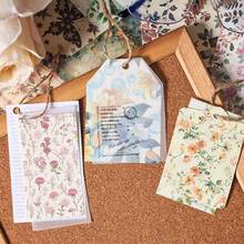 100pcs Mysterious Flower Vine Garden Hand Account Material Book Material Paper Non-Stick 100 Sheets Non-Repeated Creative Vintage Floral Decoration Stickers Non-Stick Hand Account Material Paper Tearable Writing Paper Material Paper