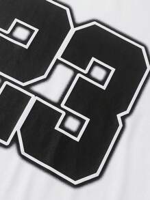 Manfinity Sporsity Men's Casual Number Printed Round Neck Short Sleeve T-Shirt, Summer