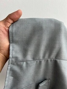 Rustia Fashionable V-Neck Sleeveless Casual Short Blazer - Grey - View 8