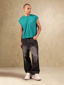 SUMWON Summer Beach Resort Tank Crop Vest Sleeveless Top Amalfi Coast Print Resort Club Vacation Wear Retro Design