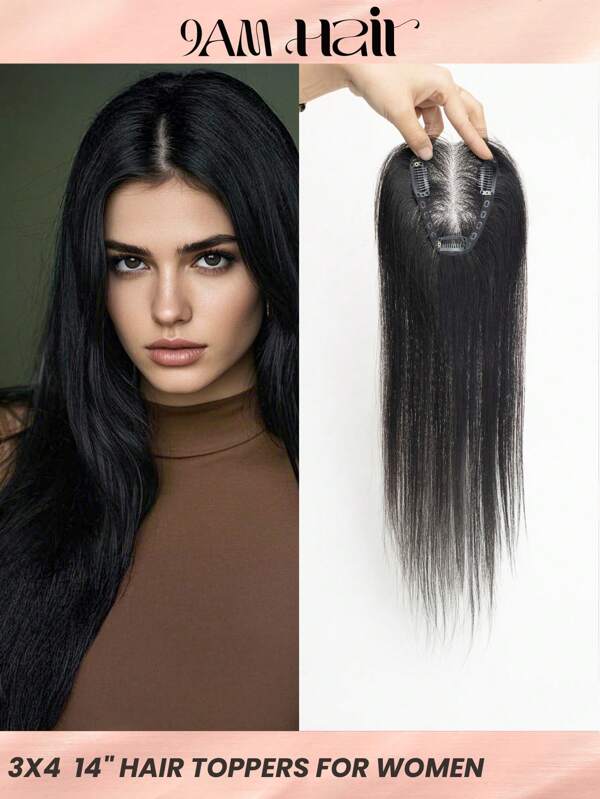 Hair Topper Natural Hair Transparent Lace Base 3*4inch Women Toupee Invisible Free Part Hair Toppers Hair Extension