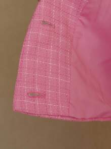 MOTF PREMIUM 格纹翻领短款夹克 - 粉色 - 查看 7