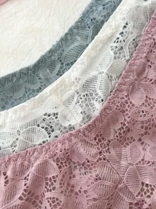SHEIN 3套花邊蕾絲文胸和內褲套裝 - 彩色 - 查看 4
