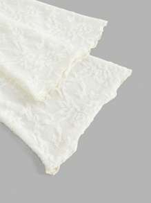 SHEIN MOD Morelowy asymetryczny kołnierzyk z bufiastymi rękawami i eleganckim T-shirtem, jesienno-zimowy kostium z wydrążonymi elementami, piracki top księżniczki, kostium damski na wyjścia - Morela - Zobacz 3