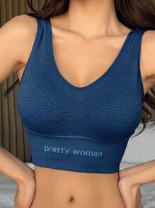 DAZY Bra Olahraga Tanpa Jahitan Elegan Warna Polos untuk Wanita, Pakaian Dalam Wanita - Royal Blue - View 5