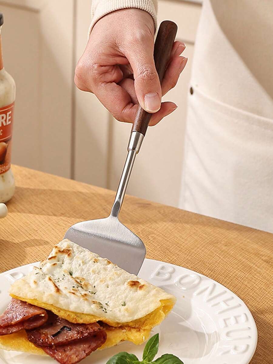 Zazumi 1Pc Stainless Steel Cake Slice With Wooden Handle Pie Server Cake Server Suitable For Party Picnic, Rama Kitchen Essentials, New Year, Christmas Party, Family Dining, High-End Restaurants Supplies, Housewarming Gift