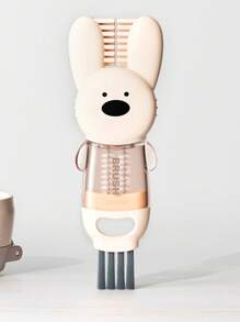 SHEIN 1 pièce Brosse à trois en un pour couvercle de lapin ; Brosse pour bouteille d'eau ; Brosse de nettoyage d'espaces ; Brosse de nettoyage de bouteille ; Un cadeau du ciel pour le nettoyage du lait