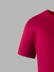 SHEIN Explorewe مجموعة فتاة المراهقة المكونة من قطعتين، تي شيرت أكمام قصيرة مطبوع عليه فيونكة باللون البرغندي وبنطال جينز طويل مغسول مطرز بفيونكة أمامية، ملابس صيفية كاجوال للارتداء اليومي، للسفر والعطلات، مجموعة ملابس جينز مع فيونكات، ملابس فتاة المراهقة بالطراز Y2K - عنابي اللون - مشاهدة 3