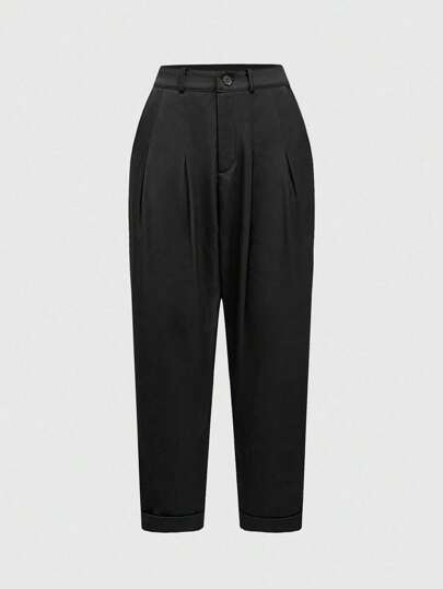 Pantalon à taille haute slim fit avec jambes effilées de style gothique vintage, polyvalent pour femmes