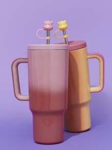 SHEIN X Care Bears 1个/2个防尘可重复使用吸管帽，适用于直径8-10毫米的吸管，用于饮用