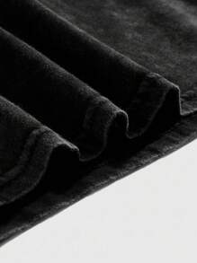 ROMWE MEN Goth Camiseta casual de cuello redondo de manga corta con estampado gótico para hombre, de verano