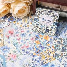 100pcs Mysterious Flower Vine Garden Hand Account Material Book Material Paper Non-Stick 100 Sheets Non-Repeated Creative Vintage Floral Decoration Stickers Non-Stick Hand Account Material Paper Tearable Writing Paper Material Paper