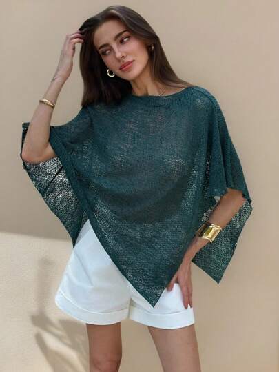 Aloruh 新款时尚优雅杏色百搭提花镂空无袖罩衫，多功能可作为露背上衣、披肩、罩衫，轻薄夏季，空调