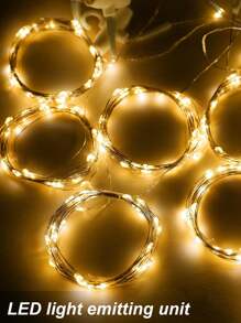 1 件 3M 100/200/300LED 窗帘灯，USB 供电悬挂式窗饰灯，带 8 种照明模式和遥控器。适用于房间和婚礼派对装饰，有白光、暖白光和多色可选。 - 黃色 - 查看 4