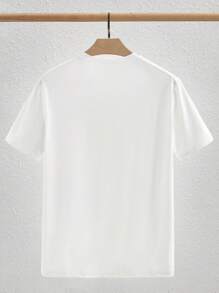 HIMLAND Camiseta ajustada de hombre blanca con estampado de limón casual