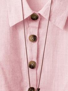 Ellevyn 女士新款时尚优雅两件套，舒适亚麻质感短袖衬衫和吊带背心连衣裙，夏季休闲装