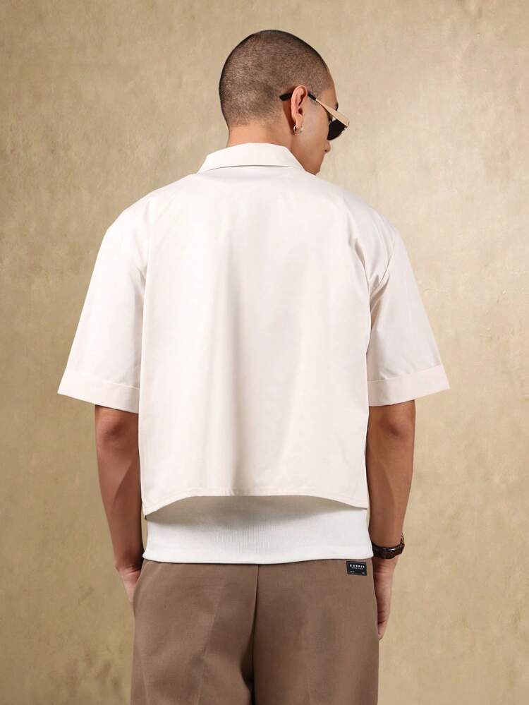 Window Frame Printed Artsy Casual Sophisticated Button Down Short Sleeve Shirts