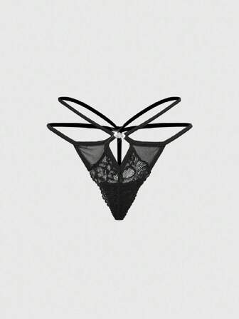 Goth Culotte tanga avec dentelle de style gothique sombre