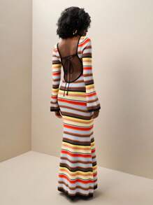 Zolique Váy Maxi Dệt Kim Đuôi Cá Hở Lưng Nhiều Màu - Nhiều màu - Xem 2