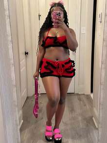 Slaydiva 2025 Summer New Music Festival Birthday Party Graduation Casual Daily Wear All-Match Versatile Leisure Cruise Travel Beach Sunbathing Strap Fitted Contrast Binding Knit Sweater Skirt 2pcs Women Sweater Set Y2k