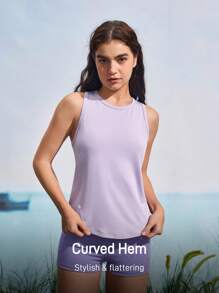 In My Nature Top deportivo de malla para yoga, running y actividades al aire libre - Morado - Ver 8