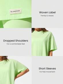 GLOWMODE Pima Cotton Unisex Short Sleeve Round Neck Oversized Tee Daily Casual Spring