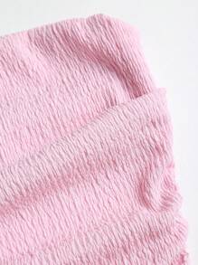 Sweetra Y2K Sexy Crinkle Material Ruched Bandeau Dress - Pink - View 3