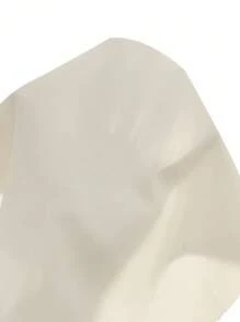 Manfinity Mode 男士純色長袖單排扣休閒通勤襯衫，奶油色修身版型正裝襯衫，米色商務優雅正式風格，適合秋季與儀式場合 - 杏色 - 查看 4