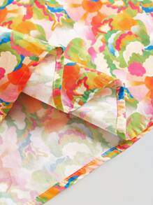 Maija Kids Maija Kids Young Girl Patchwork Pattern Fabric Contrast Color Sleeveless Fashion Dress