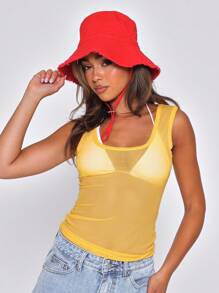 MUSERA Frayed Edge Tie String Bucket Hat Cool For Festival
