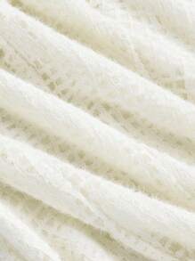 ROMWE Grunge Punk 女士不对称荷叶边领露背不对称下摆衬衫