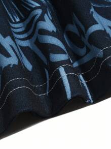 ROMWE MEN Street Life 2件套男士天使印花圆领背心和抽绳短裤 - 彩色 - 查看 5