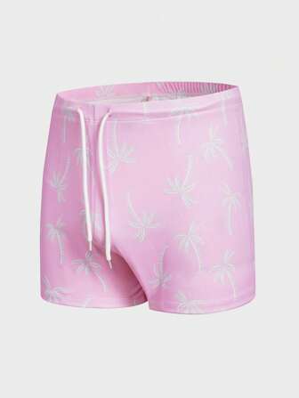 Street Life Men's Vacation Plant Print Drawstring Waist Summer Fashion Shorts