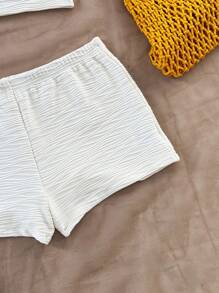 Soleia 女士度假露背吊带上衣和短裤套装，海滩、西部、节日、夏季服装，波西米亚风格 - 白色 - 查看 3